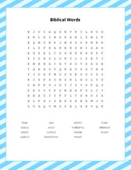 Biblical Words Word Search Puzzle