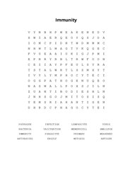 Immunity Word Search Puzzle