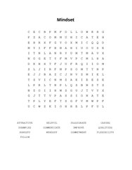 Mindset Word Search Puzzle