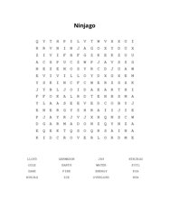 Ninjago Word Scramble Puzzle