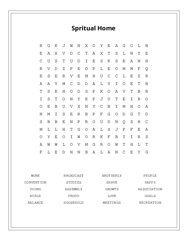 Spritual Home Word Search Puzzle