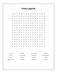 Urban Legends Word Search Puzzle