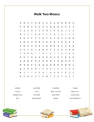 Walk Two Moons Word Search Puzzle