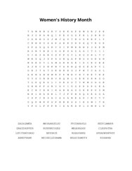 Womens History Month Word Scramble Puzzle