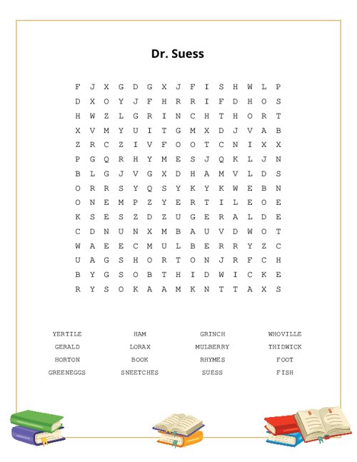 Dr. Suess Word Search Puzzle