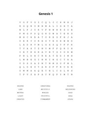 Genesis 1 Word Search Puzzle