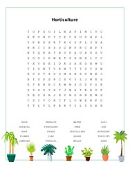 Horticulture Word Scramble Puzzle