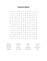 Internet Safety Word Scramble Puzzle