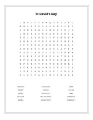 St Davids Day Word Search Puzzle