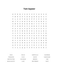 Tom Saywer Word Search Puzzle