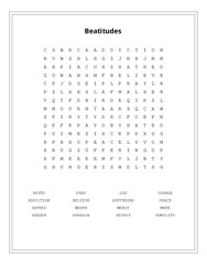 Beatitudes Word Search Puzzle