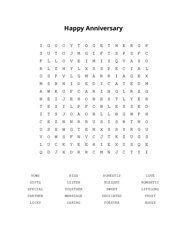 Happy Anniversary Word Scramble Puzzle