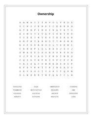Ownership Word Scramble Puzzle