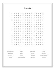 Pretzels Word Search Puzzle