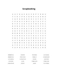 Scrapbooking Word Search Puzzle