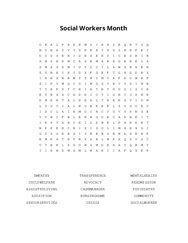 Social Workers Month Word Search Puzzle