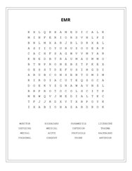 EMR Word Search Puzzle