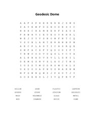 Geodesic Dome Word Search Puzzle