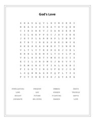 Gods Love Word Search Puzzle