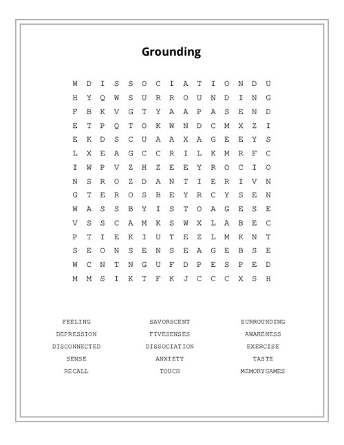 Grounding Word Search Puzzle