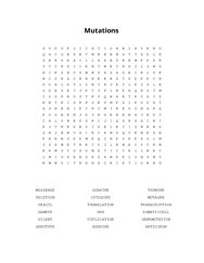 Mutations Word Search Puzzle
