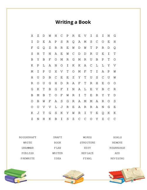 Writing a Book Word Search Puzzle