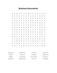 Business Documents Word Scramble Puzzle