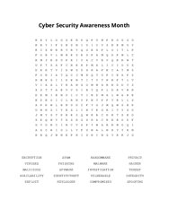 Cyber Security Awareness Month Word Scramble Puzzle