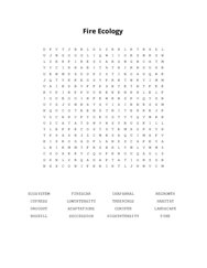 Fire Ecology Word Search Puzzle