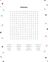 Kwanzaa Word Scramble Puzzle