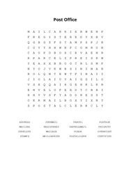 Post Office Word Scramble Puzzle