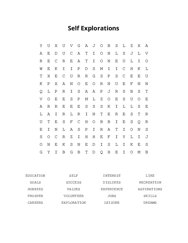 Self Explorations Word Search Puzzle