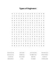 Types of Engineers Word Search Puzzle