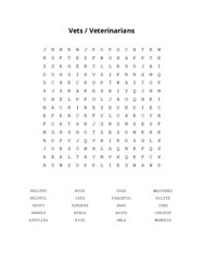 Vets / Veterinarians Word Search Puzzle