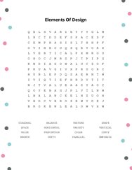 Elements Of Design Word Scramble Puzzle