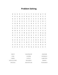 Problem Solving Word Search Puzzle