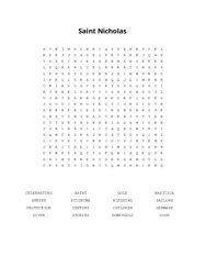 Saint Nicholas Word Scramble Puzzle