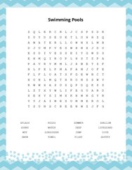 Swimming Pools Word Search Puzzle