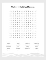 The Boy in the Striped Pajamas Word Search Puzzle