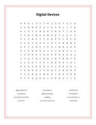 Digital Devices Word Search Puzzle