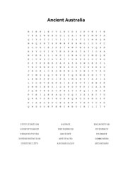 Ancient Australia Word Scramble Puzzle