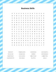 Business Skills Word Scramble Puzzle
