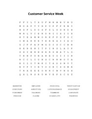 Customer Service Week Word Scramble Puzzle