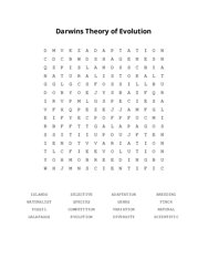 Darwins Theory of Evolution Word Search Puzzle
