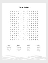 Earths Layers Word Search Puzzle