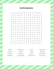 Earths Systems Word Search Puzzle