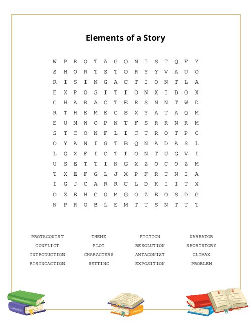 Elements of a Story Word Search Puzzle
