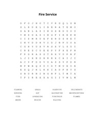 Fire Service Word Search Puzzle