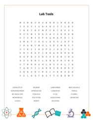 Lab Tools Word Search Puzzle