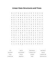 Linear Data Structures and Trees Word Scramble Puzzle